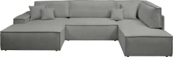 OTTO home Wohnlandschaft »FINNLEYBouclé U-Form XXL 329 cm - OTTO. Verlässliche Qualität.« Schlafsofa, Bettkasten, in Bouclé, Struktur fein und Mega Cord