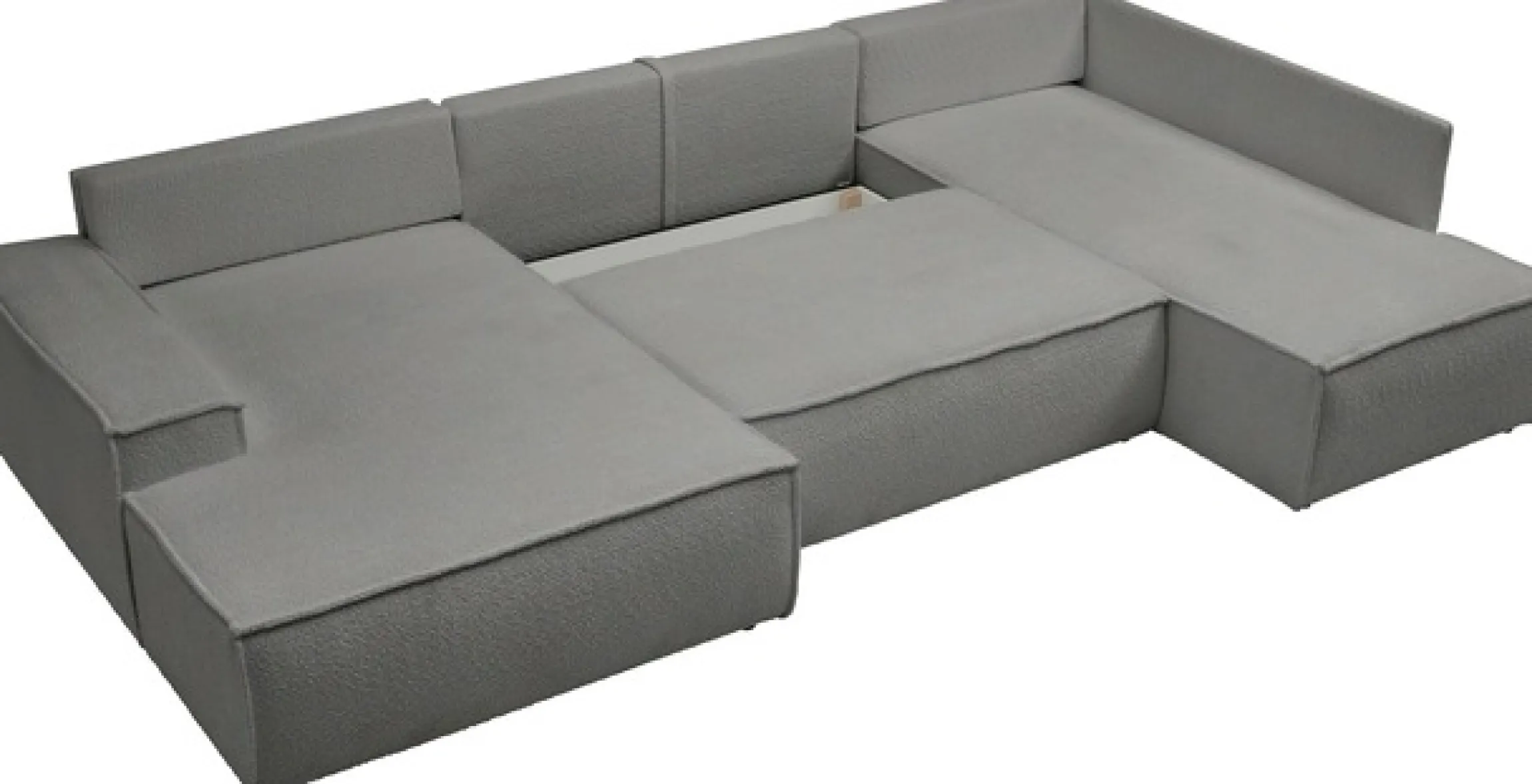 OTTO home Wohnlandschaft »FINNLEYBouclé U-Form XXL 329 cm - OTTO. Verlässliche Qualität.« Schlafsofa, Bettkasten, in Bouclé, Struktur fein und Mega Cord