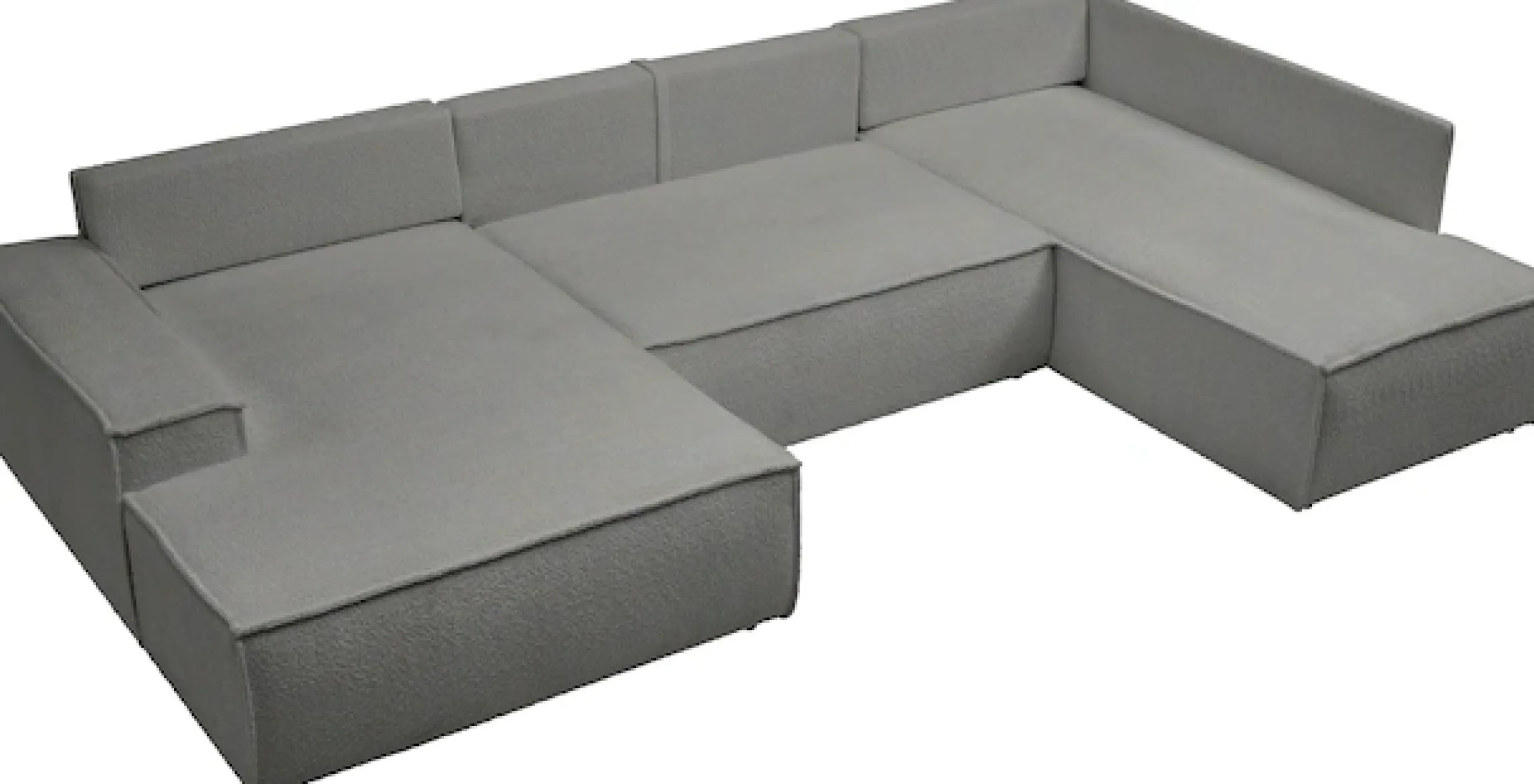 OTTO home Wohnlandschaft »FINNLEYBouclé U-Form XXL 329 cm - OTTO. Verlässliche Qualität.« Schlafsofa, Bettkasten, in Bouclé, Struktur fein und Mega Cord