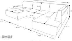 OTTO home Wohnlandschaft »FINNLEYBouclé U-Form XXL 329 cm - OTTO. Verlässliche Qualität.« Schlafsofa, Bettkasten, in Bouclé, Struktur fein und Mega Cord