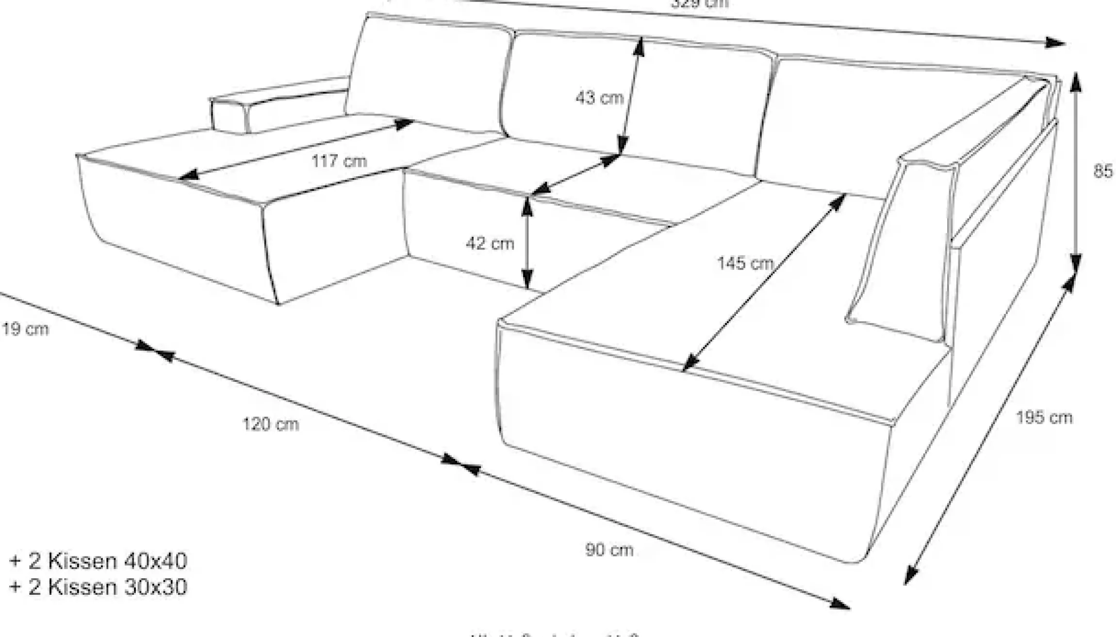 OTTO home Wohnlandschaft »FINNLEYBouclé U-Form XXL 329 cm - OTTO. Verlässliche Qualität.« Schlafsofa, Bettkasten, in Bouclé, Struktur fein und Mega Cord