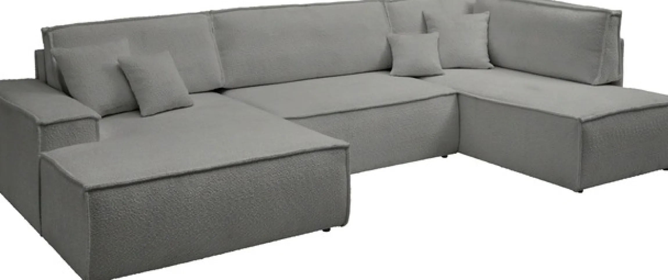 OTTO home Wohnlandschaft »FINNLEYBouclé U-Form XXL 329 cm - OTTO. Verlässliche Qualität.« Schlafsofa, Bettkasten, in Bouclé, Struktur fein und Mega Cord
