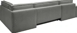 OTTO home Wohnlandschaft »FINNLEYBouclé U-Form XXL 329 cm - OTTO. Verlässliche Qualität.« Schlafsofa, Bettkasten, in Bouclé, Struktur fein und Mega Cord