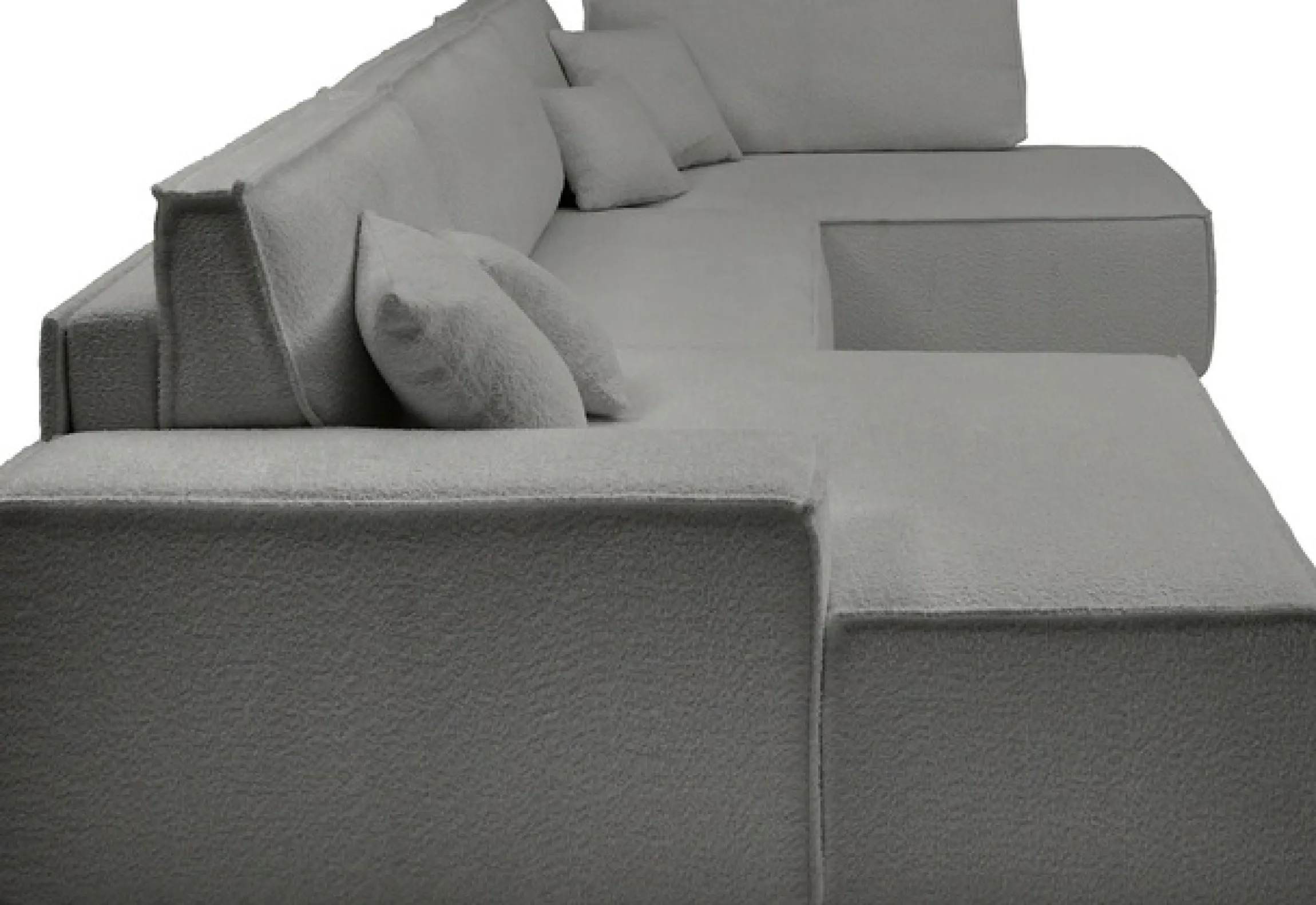 OTTO home Wohnlandschaft »FINNLEYBouclé U-Form XXL 329 cm - OTTO. Verlässliche Qualität.« Schlafsofa, Bettkasten, in Bouclé, Struktur fein und Mega Cord