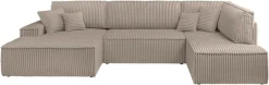 OTTO home Wohnlandschaft »FINNLEYCord U-Form XXL 329 cm - OTTO. Verlässliche Qualität.« Schlafsofa, Bettkasten, in Bouclé, Struktur fein und Mega Cord