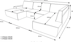 OTTO home Wohnlandschaft »FINNLEYCord U-Form XXL 329 cm - OTTO. Verlässliche Qualität.« Schlafsofa, Bettkasten, in Bouclé, Struktur fein und Mega Cord