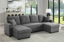 OTTO home Wohnlandschaft »Gerrit U-Form, Br. 282 cm Couch, Liegefl. 125x215 cm« mit Schlaffunktion, 2 Bettkästen & 2 Zierkissen