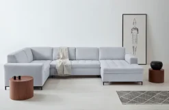 OTTO home Wohnlandschaft »Grazzo, aktuelle Steppung im Sitz, viel Platz, U-Form, Breite 332cm« hochwertige Stoffe aus recyceltem Material, Steppung im Sitzbereich