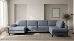 OTTO home Wohnlandschaft »Henry, U-Form, Breite 363 cm« mit Metallbeinen, Wellenunterfederung, wasserabweisender Stoff