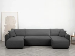 OTTO home Wohnlandschaft »JONAA Feinstruktur, U-Form, 311 cm. -OTTO. Verlässliche Qualität« Tonnentaschen-Federkern, Bettkasten, Schlafsofa (133/270)