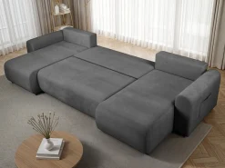OTTO home Wohnlandschaft »JONAA Feinstruktur, U-Form, 311 cm. -OTTO. Verlässliche Qualität« Tonnentaschen-Federkern, Bettkasten, Schlafsofa (133/270)
