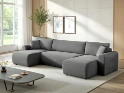 OTTO home Wohnlandschaft »JONAA Feinstruktur, U-Form, 311 cm. -OTTO. Verlässliche Qualität« Tonnentaschen-Federkern, Bettkasten, Schlafsofa (133/270)