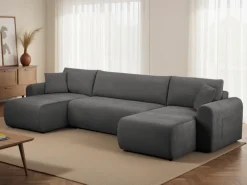 OTTO home Wohnlandschaft »JONAA Feinstruktur, U-Form, 311 cm. -OTTO. Verlässliche Qualität« Tonnentaschen-Federkern, Bettkasten, Schlafsofa (133/270)