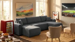 OTTO home Wohnlandschaft »JONAA Feinstruktur, U-Form, 311 cm. -OTTO. Verlässliche Qualität« Tonnentaschen-Federkern, Bettkasten, Schlafsofa (133/270)
