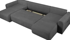 OTTO home Wohnlandschaft »JONAA Feinstruktur, U-Form, 311 cm. -OTTO. Verlässliche Qualität« Tonnentaschen-Federkern, Bettkasten, Schlafsofa (133/270)