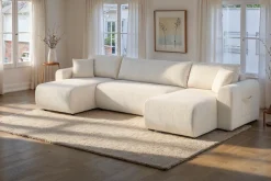 OTTO home Wohnlandschaft »JONAA Cord, U-Form, 311 cm. -OTTO. Verlässliche Qualität« Tonnentaschen-Federkern, Bettkasten, Schlafsofa (133/270)