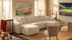 OTTO home Wohnlandschaft »JONAA Cord, U-Form, 311 cm. -OTTO. Verlässliche Qualität« Tonnentaschen-Federkern, Bettkasten, Schlafsofa (133/270)