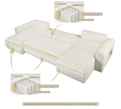 OTTO home Wohnlandschaft »JONAA Cord, U-Form, 311 cm. -OTTO. Verlässliche Qualität« Tonnentaschen-Federkern, Bettkasten, Schlafsofa (133/270)