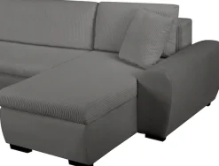 OTTO home Wohnlandschaft »KIVELLA Cord-Struktur, U-Form, 307 cm« Schlaffunktion(128/257), Bettkasten, Cord-Struktur-Mix