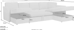 OTTO home Wohnlandschaft »Lavars Schlafsofa« mit Bettfunktion und Stauraum, in zwei verschiedenen Bezugsqualitäten
