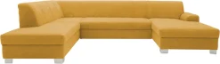 OTTO home Wohnlandschaft »Lolland 296 x 195 cm, modern, mit Steppungen, mittelfester Sitz« U-Form, aus pflegeleichtem, weichem Luxus-Microfaser