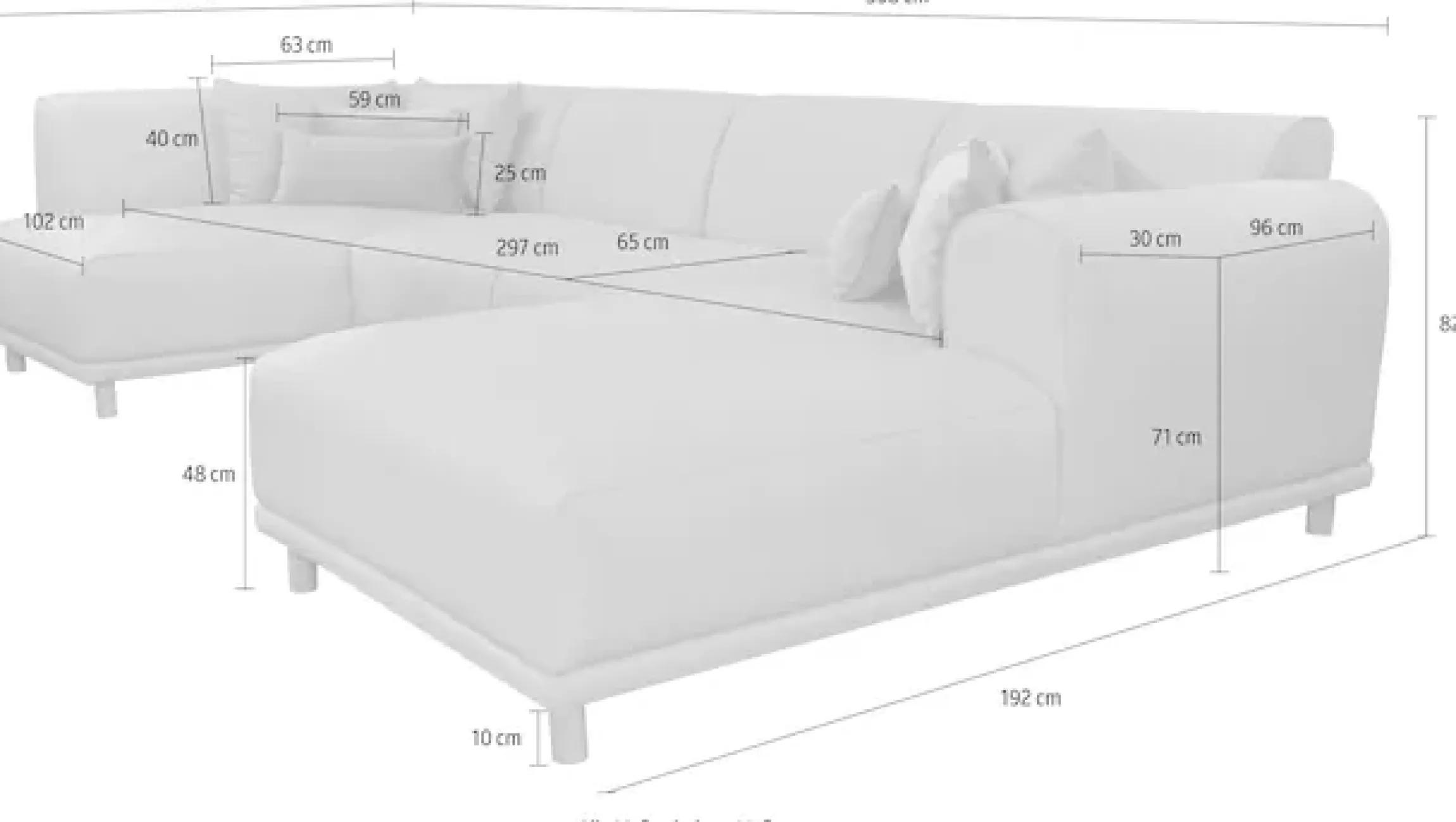 OTTO home Wohnlandschaft »Maroon U-Form« in skandinavischem Design, mit losen Kissen