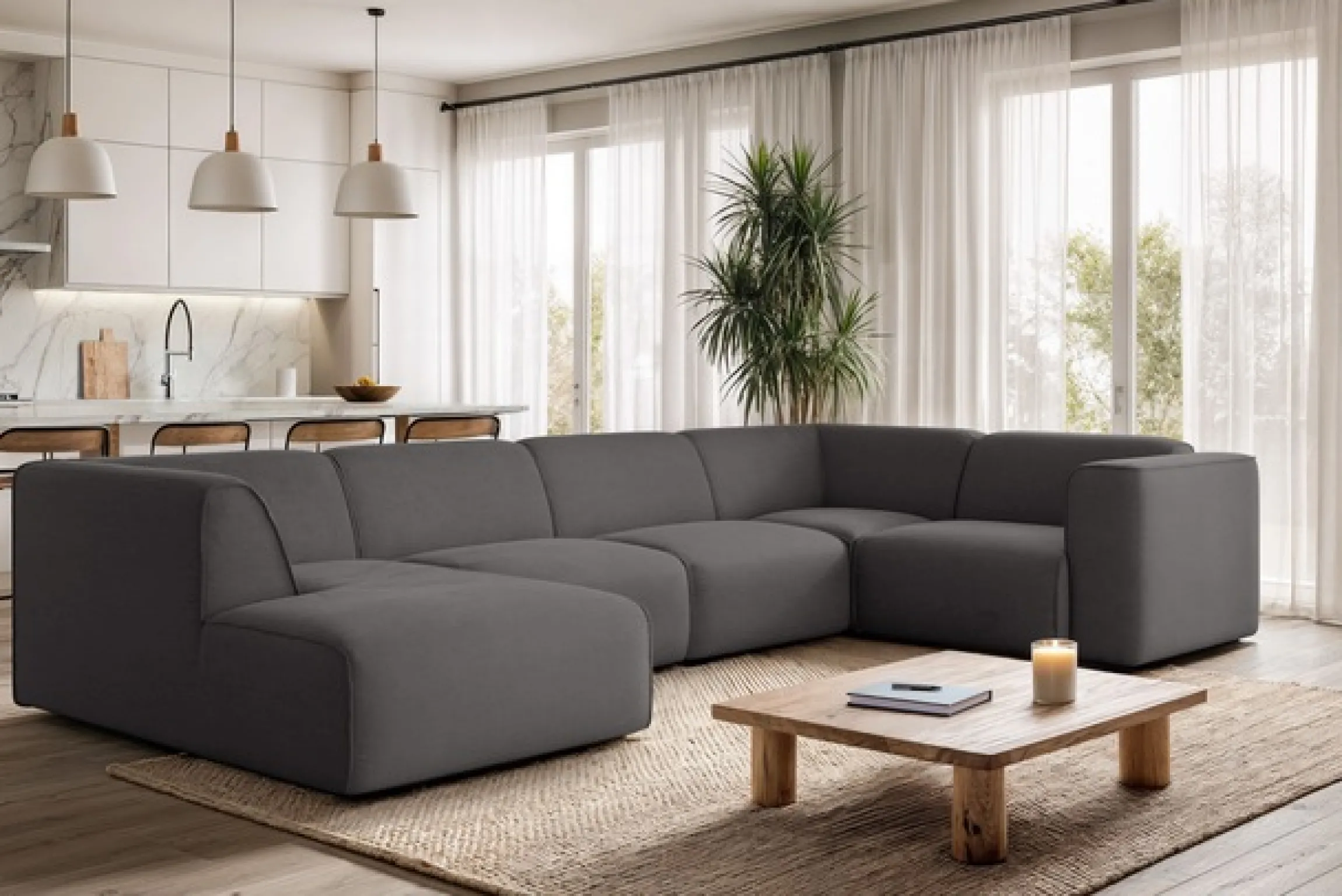 OTTO home Wohnlandschaft »Merid U-Form, B: 367 cm« jederzeit durch Module erweiterbar