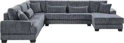 OTTO home Wohnlandschaft »Miron U-Form, B: 332 cm, weicher XXL-Cordbezug« Sofa mit Federkern, 6 Zierkissen, Rücken echt bezogen