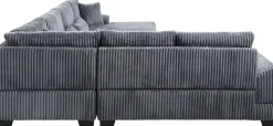 OTTO home Wohnlandschaft »Miron U-Form, B: 332 cm, weicher XXL-Cordbezug« Sofa mit Federkern, 6 Zierkissen, Rücken echt bezogen