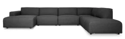 OTTO home Wohnlandschaft »Naddine« B. 389 cm, U-Form, Strukturstoff Mélange-Effekt, Wellenunterfederung