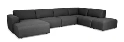 OTTO home Wohnlandschaft »Naddine« B. 389 cm, U-Form, Strukturstoff Mélange-Effekt, Wellenunterfederung