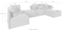 OTTO home Wohnlandschaft »Nöre U-Form« 5 Teile, in vielen Bezugsqualitäten und Farben s. auch 