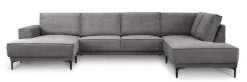 OTTO home Wohnlandschaft »OLAND Chenille U-Form, XXL, B: 345 cm, Skandi-Design« U-Form, 345 cm, Wellenunterfederung, Skandi-Design, Metallfüße