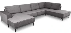 OTTO home Wohnlandschaft »OLAND Chenille U-Form, XXL, B: 345 cm, Skandi-Design« U-Form, 345 cm, Wellenunterfederung, Skandi-Design, Metallfüße