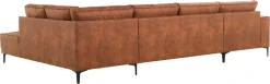 OTTO home Wohnlandschaft »OLAND Luxus-Microfaser U-Form, XXL, B: 345 cm, Skandi-Design« U-Form, 345 cm, Wellenunterfederung, Skandi-Design, Metallfüße