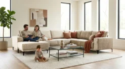 OTTO home Wohnlandschaft »OLAND Chenille U-Form, XXL, B: 342 cm, Skandi-Design« Skandi-Design in Struktur, Flachgewebe, Luxus-Microfaser, Boucle