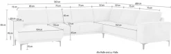 OTTO home Wohnlandschaft »OLAND Chenille U-Form, XXL, B: 342 cm, Skandi-Design« Skandi-Design in Struktur, Flachgewebe, Luxus-Microfaser, Boucle
