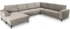 OTTO home Wohnlandschaft »OLAND Chenille U-Form, XXL, B: 342 cm, Skandi-Design« Skandi-Design in Struktur, Flachgewebe, Luxus-Microfaser, Boucle