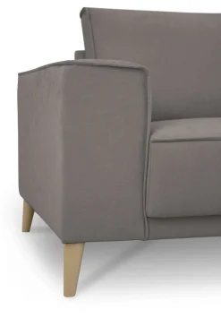 OTTO home Wohnlandschaft »Oland Skandi, weicher Chenille-Stoff« U-Form, 342 cm, Wellenunterfederung, Skandi-Design, Massivholzfüße