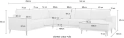 OTTO home Wohnlandschaft »Oland Skandi, weicher Chenille-Stoff« U-Form, 342 cm, Wellenunterfederung, Skandi-Design, Massivholzfüße