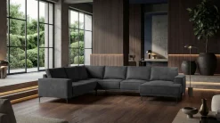 OTTO home Wohnlandschaft »OLAND Luxus-Microfaser U-Form, XXL, B: 342 cm, Skandi-Design« Skandi-Design in Struktur, Flachgewebe, Luxus-Microfaser, Boucle