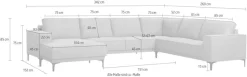 OTTO home Wohnlandschaft »OLAND Luxus-Microfaser U-Form, XXL, B: 342 cm, Skandi-Design« Skandi-Design in Struktur, Flachgewebe, Luxus-Microfaser, Boucle