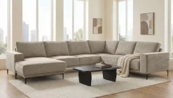 OTTO home Wohnlandschaft »OLAND Bouclé U-Form, XXL, B: 342 cm, Skandi-Design« Skandi-Design in Struktur, Flachgewebe, Luxus-Microfaser, Boucle