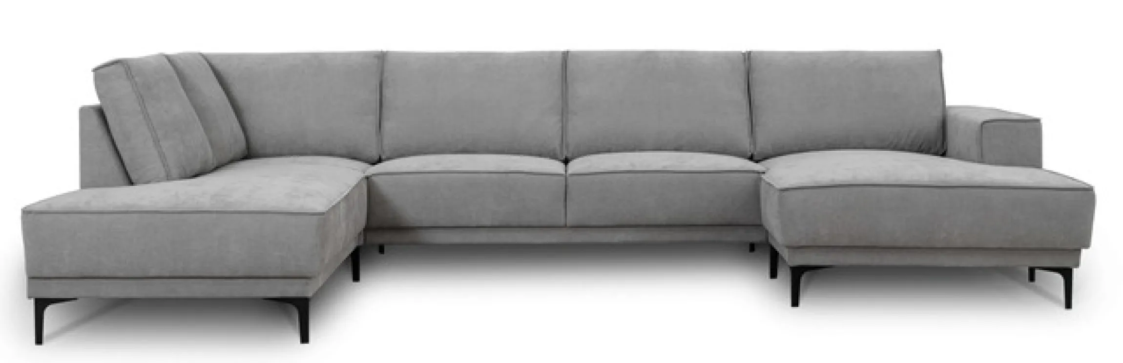 OTTO home Wohnlandschaft »OLAND Struktur fein U-Form, XXL, B: 345 cm, Skandi-Design« U-Form, 345 cm, Wellenunterfederung, Skandi-Design, Metallfüße