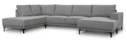 OTTO home Wohnlandschaft »OLAND Struktur fein U-Form, XXL, B: 345 cm, Skandi-Design« U-Form, 345 cm, Wellenunterfederung, Skandi-Design, Metallfüße