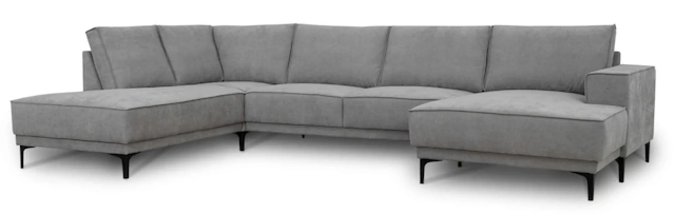 OTTO home Wohnlandschaft »OLAND Struktur fein U-Form, XXL, B: 345 cm, Skandi-Design« U-Form, 345 cm, Wellenunterfederung, Skandi-Design, Metallfüße