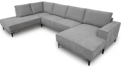 OTTO home Wohnlandschaft »OLAND Struktur fein U-Form, XXL, B: 345 cm, Skandi-Design« U-Form, 345 cm, Wellenunterfederung, Skandi-Design, Metallfüße