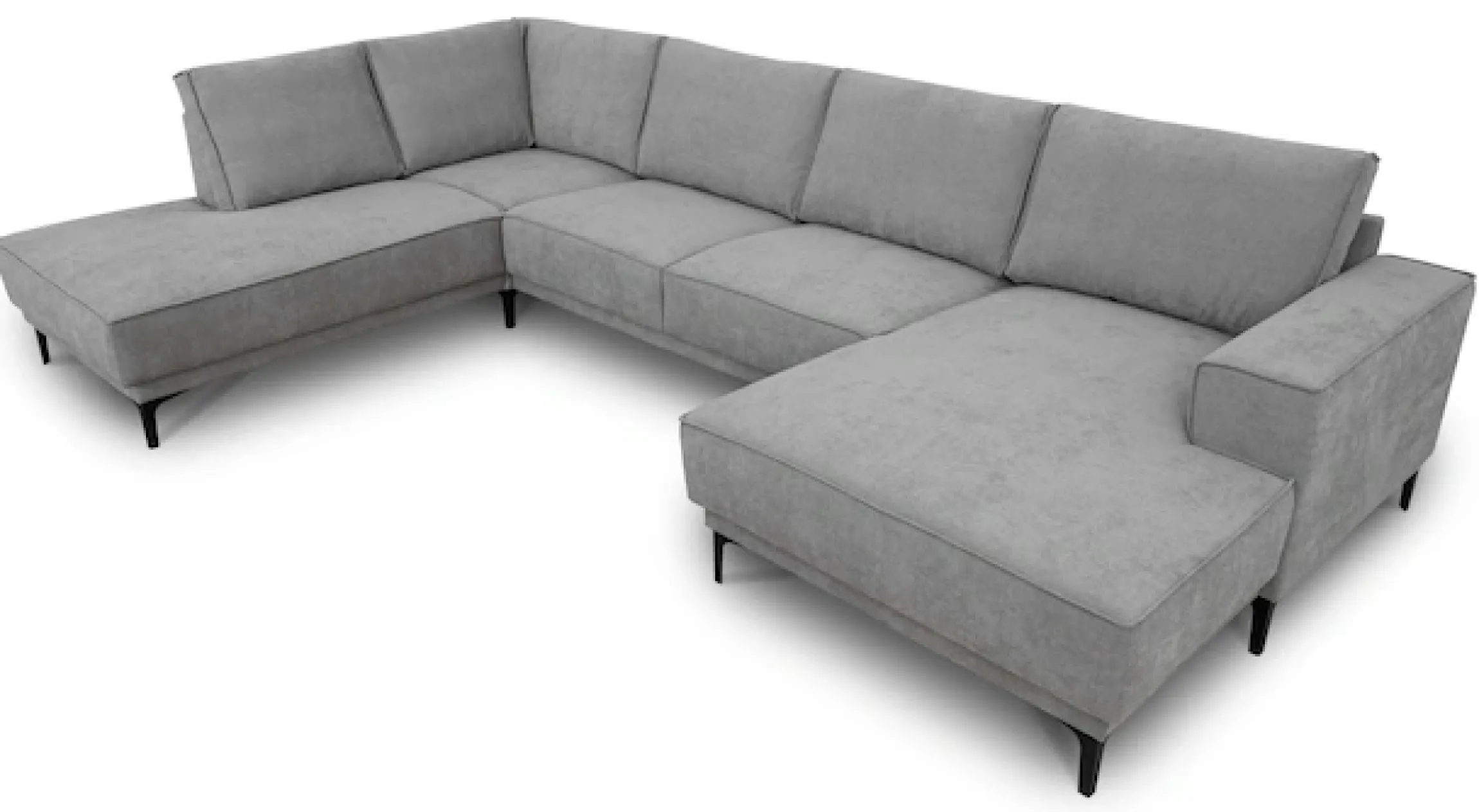 OTTO home Wohnlandschaft »OLAND Struktur fein U-Form, XXL, B: 345 cm, Skandi-Design« U-Form, 345 cm, Wellenunterfederung, Skandi-Design, Metallfüße