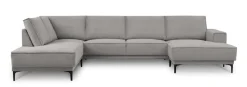 OTTO home Wohnlandschaft »OLAND Cord U-Form, XXL, B: 345 cm, Skandi-Design« U-Form, 345 cm, Wellenunterfederung, Skandi-Design, Metallfüße