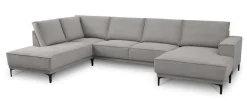 OTTO home Wohnlandschaft »OLAND Cord U-Form, XXL, B: 345 cm, Skandi-Design« U-Form, 345 cm, Wellenunterfederung, Skandi-Design, Metallfüße